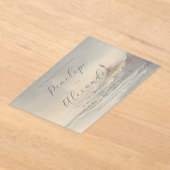 穏やかなパステル水彩灯台 アクリル招待状 (レイダウン)