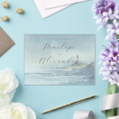穏やかなパステル水彩灯台 アクリル招待状 (インサイチュ (ウェディング))