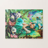 穏やかなパンダと森の妖精 ジグソーパズル (横)