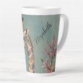 穏やかなパーソナライズされた巨人 カフェラテマグ (右アングル)