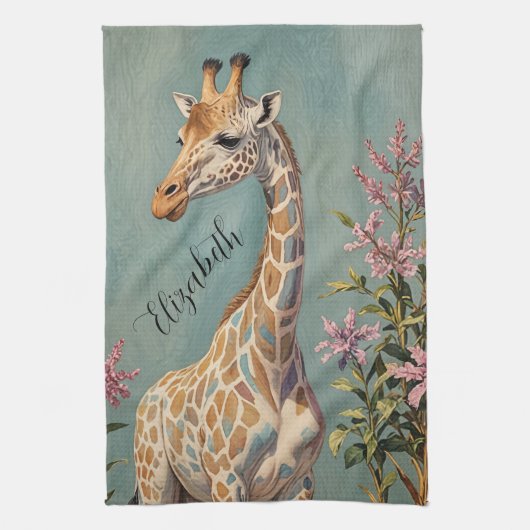 穏やかなパーソナライズされた巨人 キッチンタオル (縦)