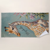 穏やかなパーソナライズされた巨人 ビーチタオル (正面)