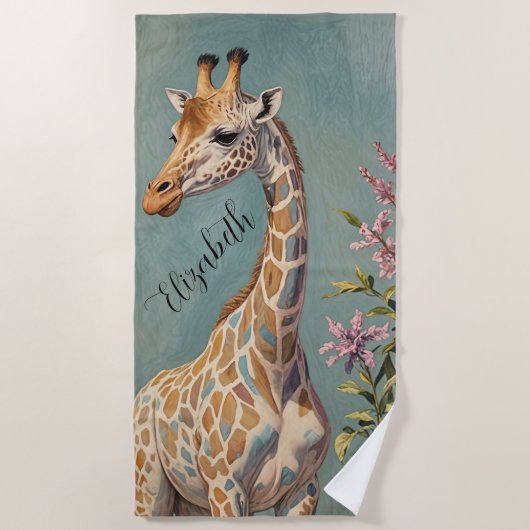 穏やかなパーソナライズされた巨人 ビーチタオル (正面)