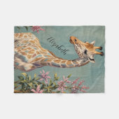 穏やかなパーソナライズされた巨人 フリースブランケット (正面(横))