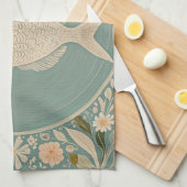 穏やかなパーソナライズされた潮 キッチンタオル (四つ折り)