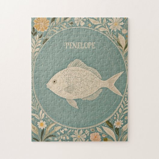 穏やかなパーソナライズされた潮 ジグソーパズル (縦)