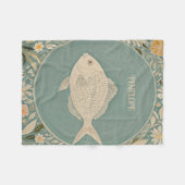 穏やかなパーソナライズされた潮 フリースブランケット (正面(横))