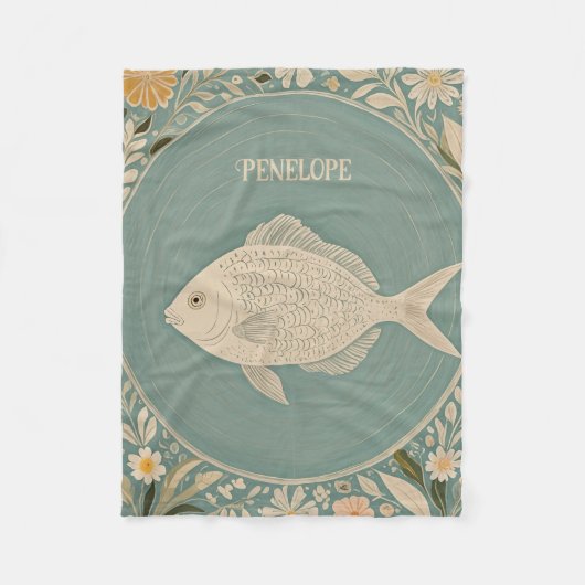 穏やかなパーソナライズされた潮 フリースブランケット (正面)