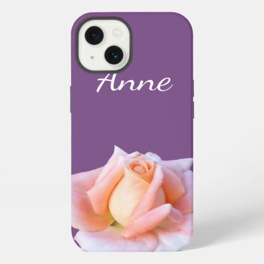 穏やかなパーソナライズされた花 iPhoneケース (裏面)