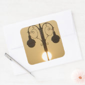 穏やかなビクトリアンヴィンテージ通りランプサンセットスカイ スクエアシール (封筒)