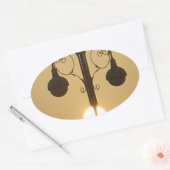 穏やかなビクトリアンヴィンテージ通りランプサンセットスカイ 楕円形シール (封筒)