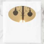 穏やかなビクトリアンヴィンテージ通りランプサンセットスカイ 楕円形シール (バッグ)