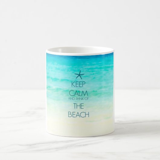 穏やかなビーチのマグを保って下さい コーヒーマグカップ (中央)