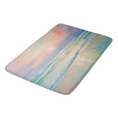 穏やかなビーチの夕日、自然の風景 バスマット (アングル)