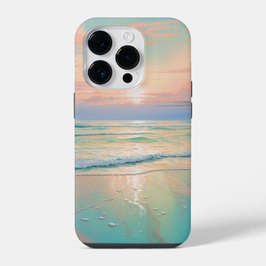 穏やかなビーチの風景 iPhoneケース (裏面)