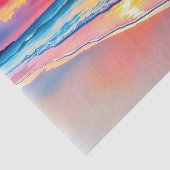 穏やかなビーチサンセットと反射鮮やか付き 薄葉紙 (詳細)