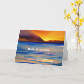 穏やかなビーチサンセットカスタマイズ可能な同情カード カード (黄色い花)