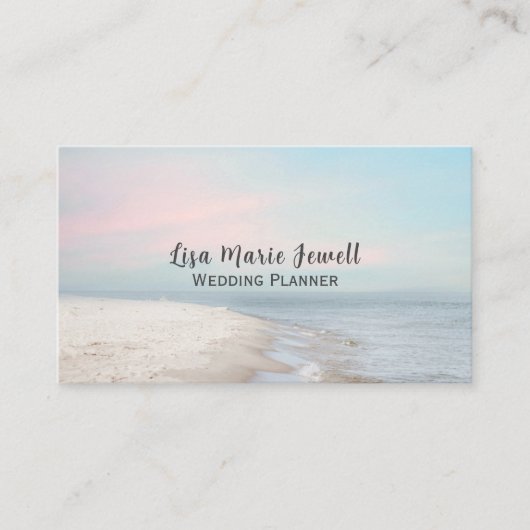 穏やかなビーチシーンウィズパステルスカイ 名刺 (正面)