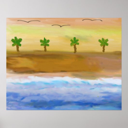 穏やかなビーチシーン ポスター (正面)