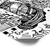 穏やかなビーチハンモックプリントアート ポスター (角)