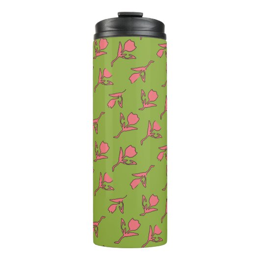 穏やかなピンクと緑のタンブラー タンブラー (正面)