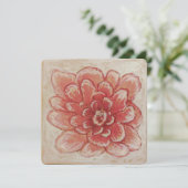 穏やかなピンクの花アート シーズンカード (スタンド正面)