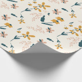 穏やかなピンクの花柄 ラッピングペーパー (角)