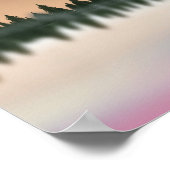 穏やかなピンクスカイバリシーニックランドスケープ ポスター (角)