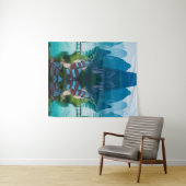 穏やかなピークと巻き水 – 自然風景 タペストリー (インサイチュ(横))