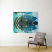 穏やかなピークと巻き水 – 自然風景 タペストリー (インサイチュ(横))