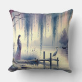 穏やかなファンタジー湖ウィローとヘロン クッション (正面)