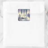 穏やかなファンタジー湖ウィローとヘロン スクエアシール (バッグ)