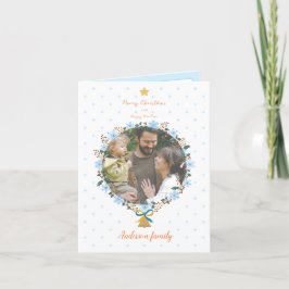 穏やかなフローラクリスマスと新年の写真 シーズンカード