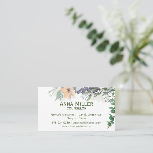 穏やかなフローラ相談省ビジネスカード 名刺 (スタンド正面)