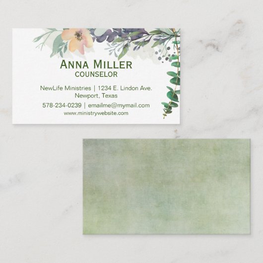 穏やかなフローラ相談省ビジネスカード 名刺 (正面/裏面)