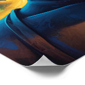 穏やかなブッダポートレートネオンアート ポスター (角)