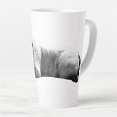 穏やかなブルドッグの朝 カフェラテマグ (右アングル)