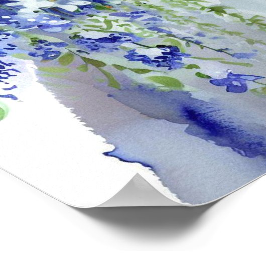 穏やかなブルース、ブライダルカスケーディングブーケ2、 ポスター (角)