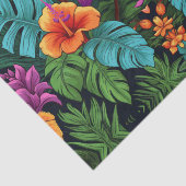 穏やかなブルートロピカルフラワーズデクページ紙 薄葉紙 (詳細)