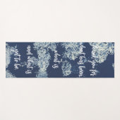 穏やかなブルーフローラ ヨガマット (正面(横))