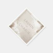 穏やかなベージュの水彩雲 スタンダードカクテルナプキン (角)