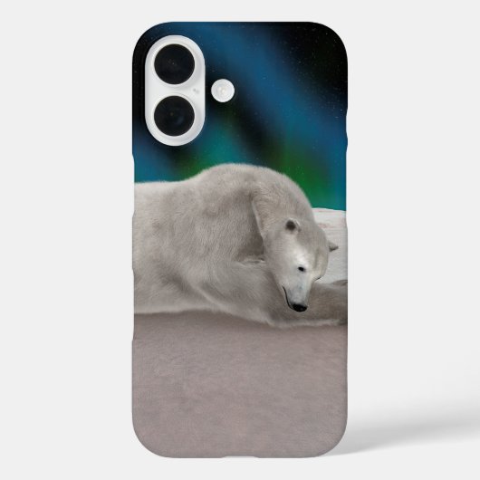 穏やかなホッキョクグマの北極自然イラスト Case-Mate iPhoneケース (裏面)