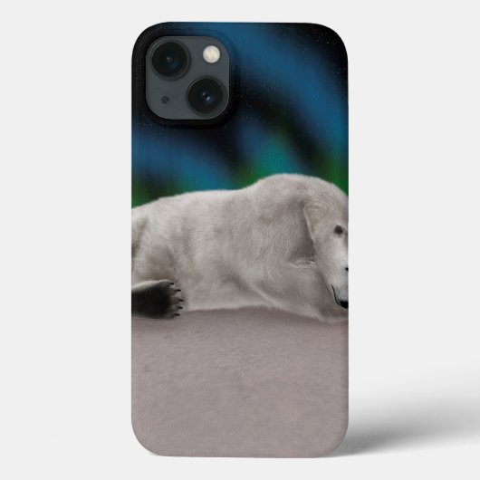 穏やかなホッキョクグマの北極自然イラスト Case-Mate iPhoneケース (裏面)
