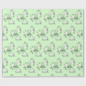 穏やかなホワイトウォーター色バラユーカリ ラッピングペーパー (フラット)