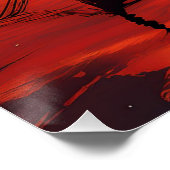 穏やかなボートインファイアリー夕日 – 穏やかな自然アート ポスター (コーナー)