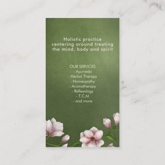 穏やかなマグノリアフラワーブランチ 名刺 (裏面)