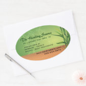 穏やかなマッサージとスパ 楕円形シール (封筒)