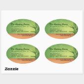 穏やかなマッサージとスパ 楕円形シール (シート)