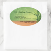 穏やかなマッサージとスパ 楕円形シール (バッグ)