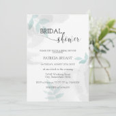 穏やかなミントとグレーのブライダルシャワー 招待状 (スタンド正面)